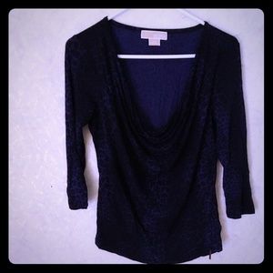 Michael Kors leopard 3/4 sleeve cowl neck top